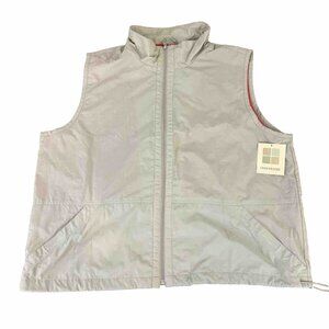 Vtg Crossroads Vest Mens 2X Khaki Full Zip Lined Hunting Back Pocket Outdoor